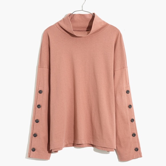 Madewell Button-Sleeve Turtleneck Top - Picture 4 of 12